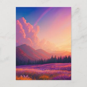 Inspiring Dusk in the Charming Floral Valley Postcard