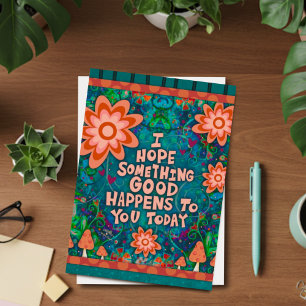 Inspiring Encouragement Quote Mushroom Floral Card