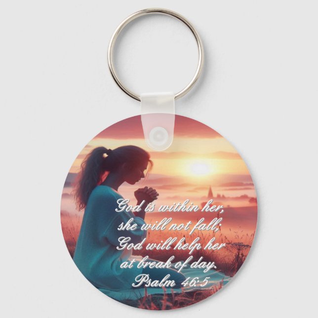 'Inspiring Faith' Aluminium Circle Keychain (Front)