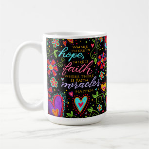Inspiring Faith Miracles Happen Floral Inspirivity Coffee Mug