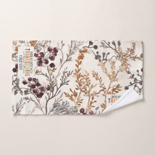 Inspiring Fall Happy Thanksgiving & Bible Verse Hand Towel