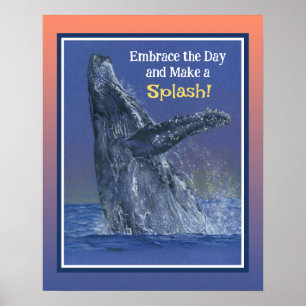 Inspiring Fun Whale Print - Sunset Border