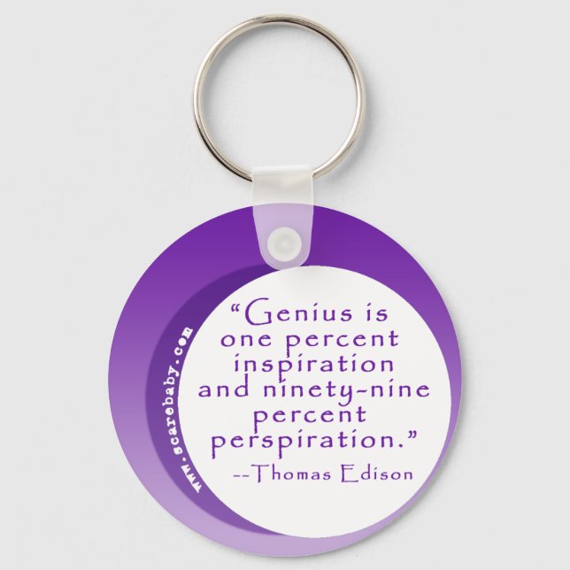Inspiring Genius Quote for Motivation Key Ring (Front)