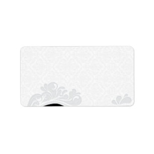 Inspiring Grey floral and damask pattern Label