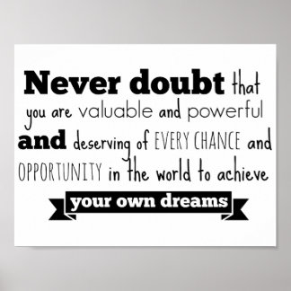 Inspiring Hillary Clinton Speech Quote Poster