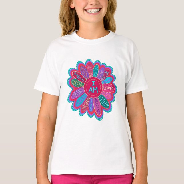 Inspiring I Am Flower Colourful Inspirivity  T-Shirt (Front)