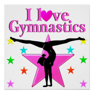 INSPIRING I LOVE GYMNASTICS DESIGN POSTER