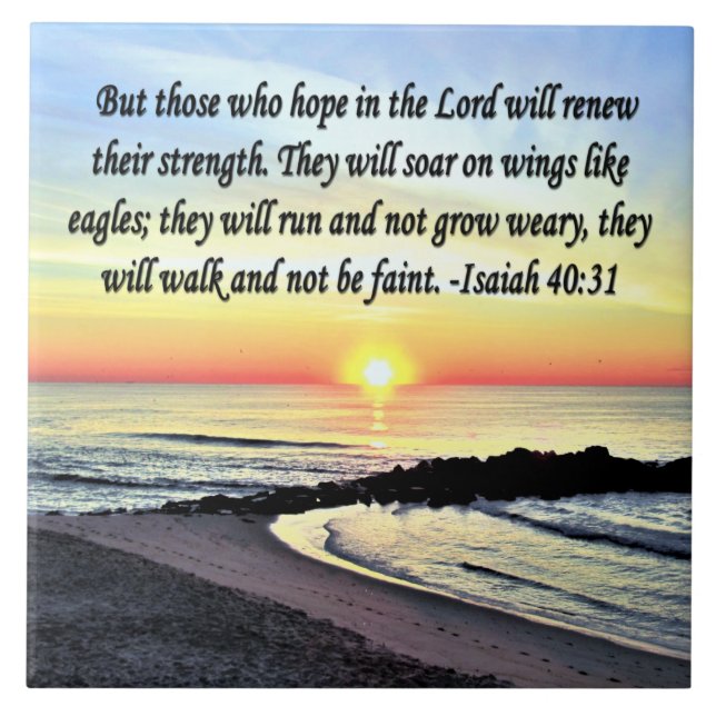 INSPIRING ISAIAH 40:31 CERAMIC TILE (Front)