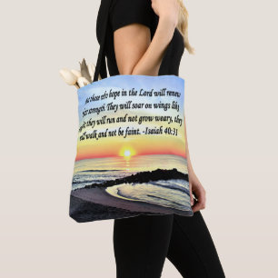 INSPIRING ISAIAH 40:31 TOTE BAG