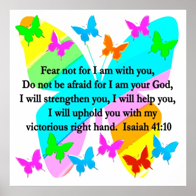 INSPIRING ISAIAH 41:10 BIBLE VERSE DESIGN POSTER (Front)