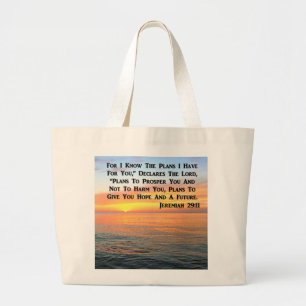 INSPIRING JEREMIAH 29:11 SUNRISE LARGE TOTE BAG