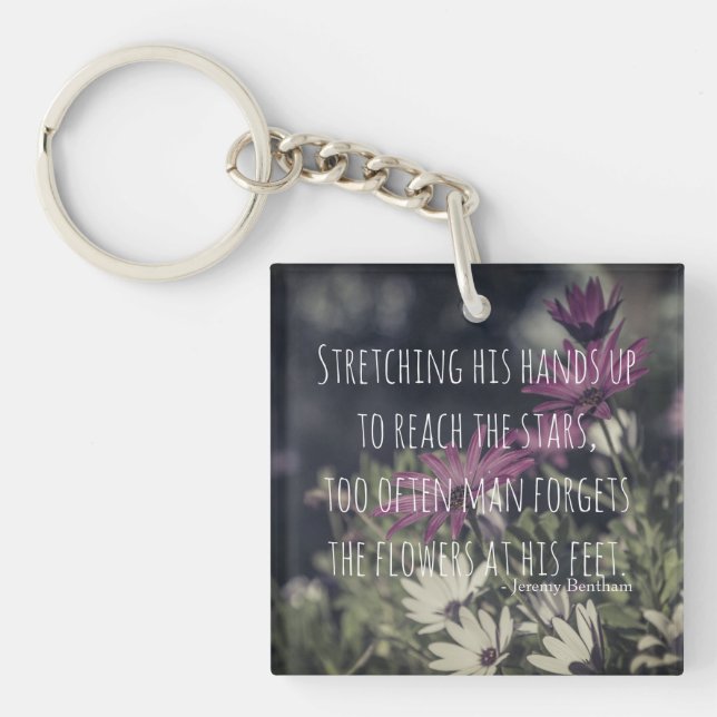 Inspiring Jeremy Bentham Quote Key Ring (Front)