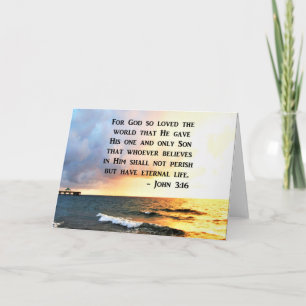 INSPIRING JOHN 3:16 OCEAN PHOTO DESIGN CARD
