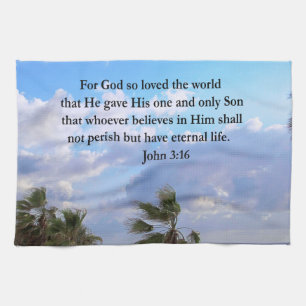INSPIRING JOHN 3:16 PHOTO TEA TOWEL