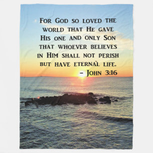 INSPIRING JOHN 3:16 SUNRISE PHOTO DESIGN FLEECE BLANKET
