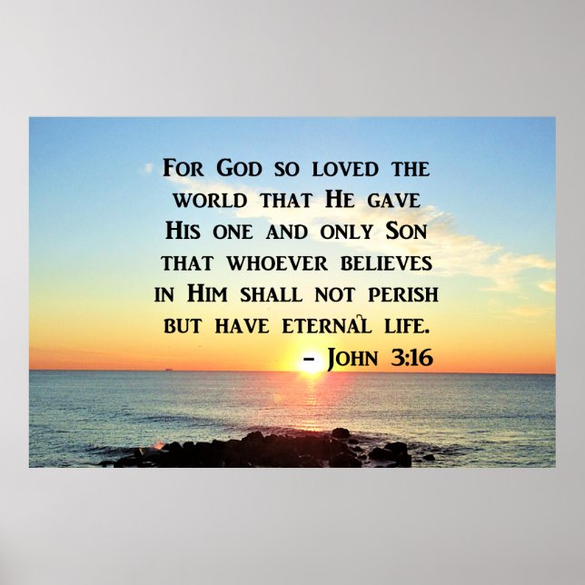 INSPIRING JOHN 3:16 SUNRISE PHOTO DESIGN POSTER (Front)
