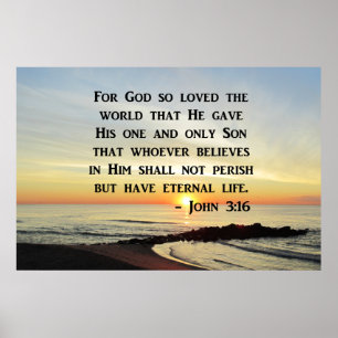 INSPIRING JOHN 3:16 SUNRISE PHOTO DESIGN POSTER