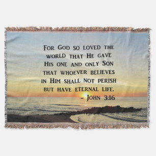 INSPIRING JOHN 3:16 SUNRISE PHOTO DESIGN THROW BLANKET