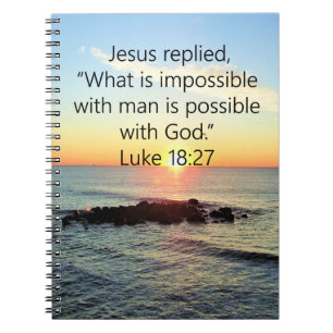 INSPIRING LUKE 18:27 SUNRISE PHOTO DESIGN NOTEBOOK