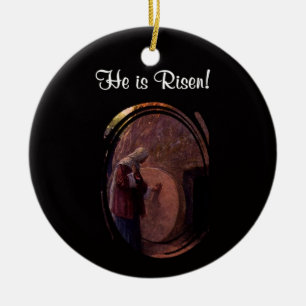 Inspiring Mary Magdalene Visits Jesus' Empty Tomb Ceramic Tree Decoration