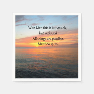 INSPIRING MATTHEW 19:26 SUNRISE DESIGN NAPKIN