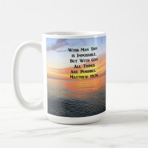 INSPIRING MATTHEW 19:26 SUNRISE PHOTO COFFEE MUG