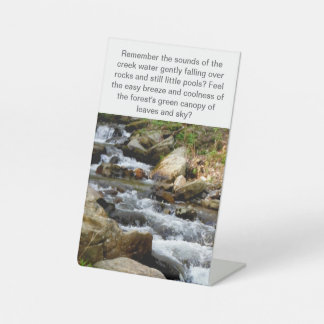 Inspiring Motivational Quote Waterfall Forest  Pedestal Sign