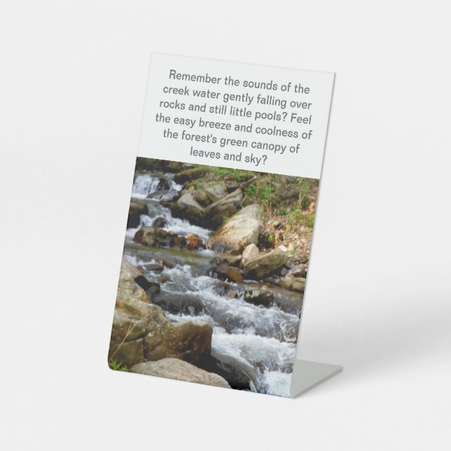 Inspiring Motivational Quote Waterfall Forest  Pedestal Sign (Front)