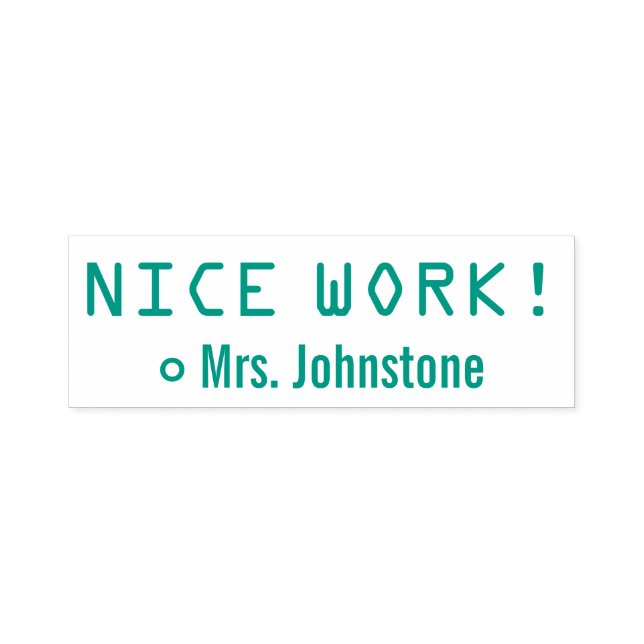 Inspiring "NICE WORK!" Grading Rubber Stamp (Design)