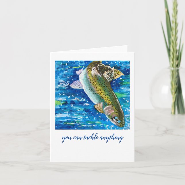 Inspiring Note card with trout (Front)