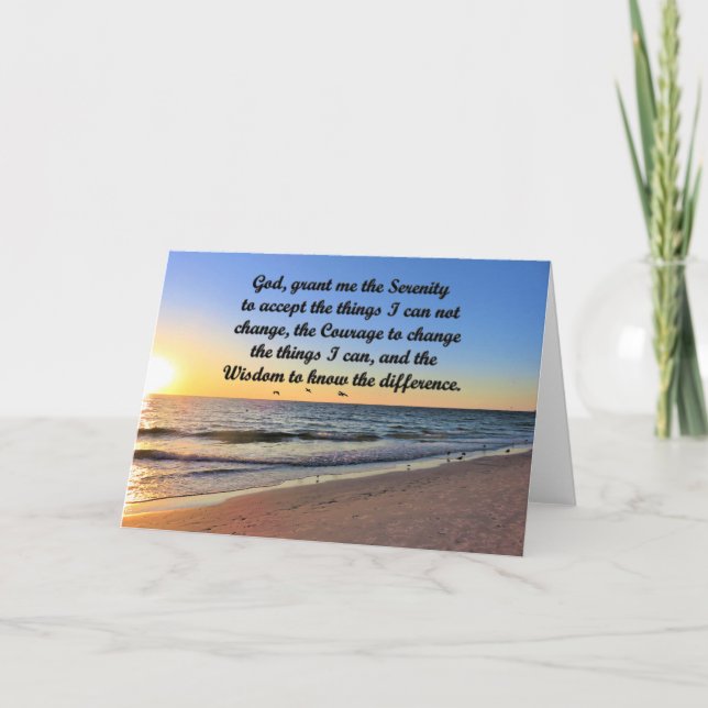 INSPIRING OCEAN SERENITY PRAYER GREETING CARD (Front)
