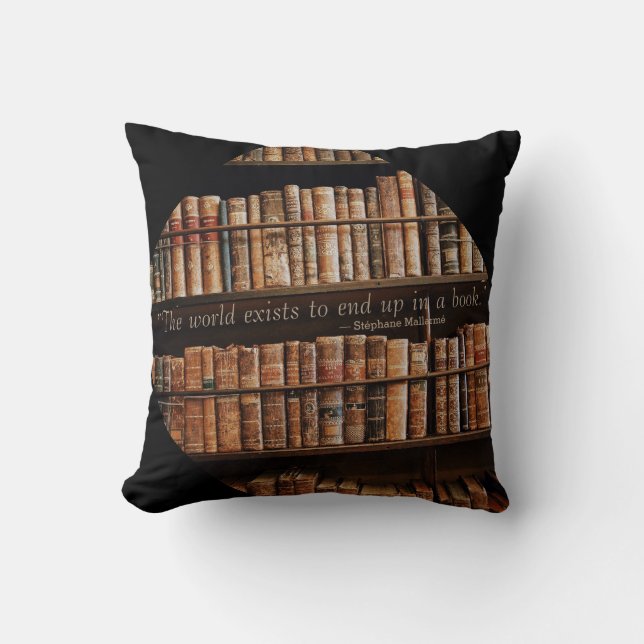 Inspiring Old Book Quote Cushion (Front)