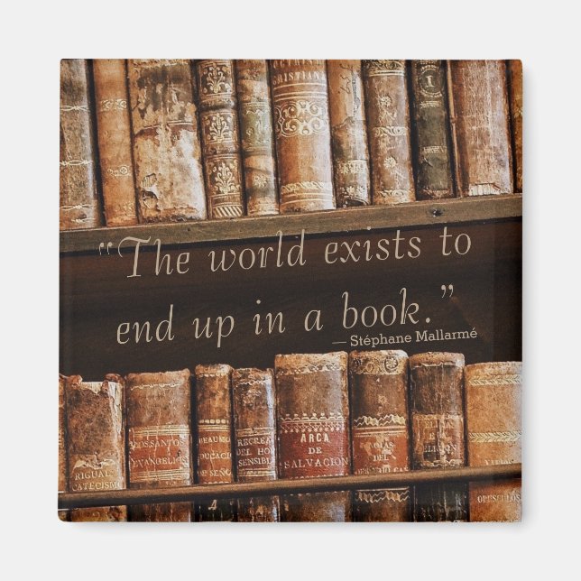 Inspiring Old Book Quote Magnet (Front)