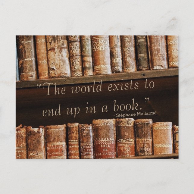 Inspiring Old Book Quote Postcard (Front)