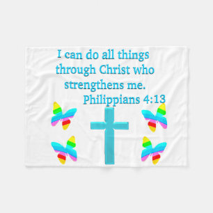 INSPIRING PHILIPPIANS 4:13 DESIGN FLEECE BLANKET