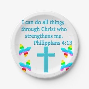 INSPIRING PHILIPPIANS 4:13 DESIGN PAPER PLATE