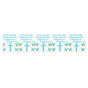 INSPIRING PHILIPPIANS 4:13 DESIGN SHORT TABLE RUNNER