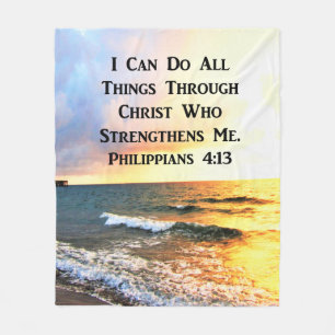 INSPIRING PHILIPPIANS 4:13 SCRIPTURE VERSE FLEECE BLANKET