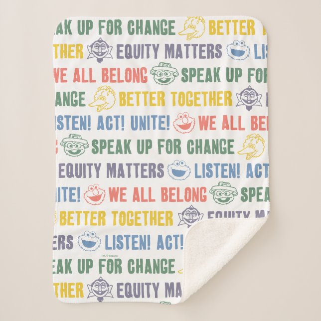 Inspiring Phrases Pattern Sherpa Blanket (Front)