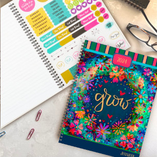 Inspiring Pretty Floral Grow Personalised Fun  Planner