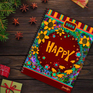 Inspiring Pretty Floral Happy Personalised Fun Planner