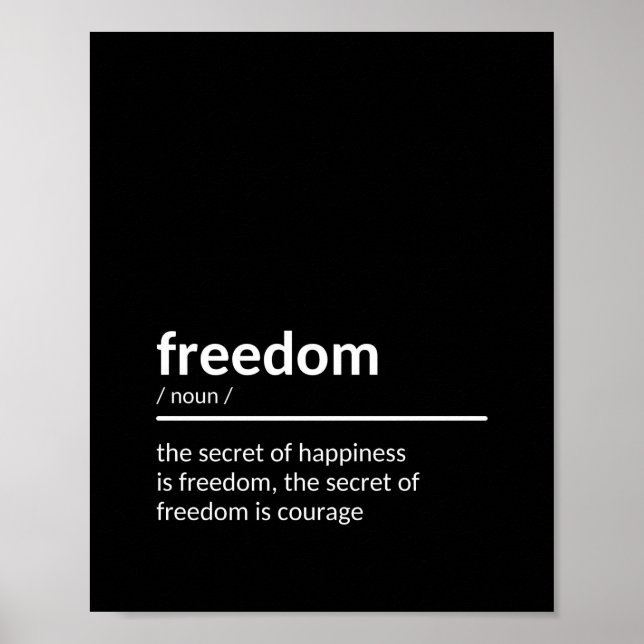 Inspiring Quote About Freedom Poster (Front)