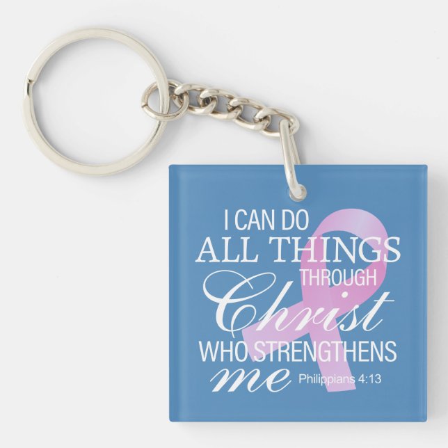 Inspiring Quote Breast Cancer Awareness | Keychain (Front)