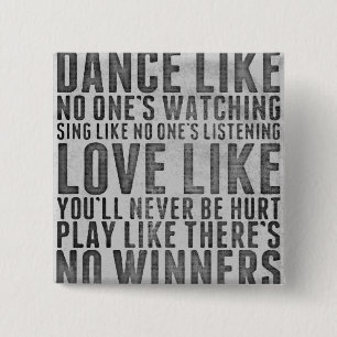 Inspiring Quote Rustic Grunge Text Sign 15 Cm Square Badge