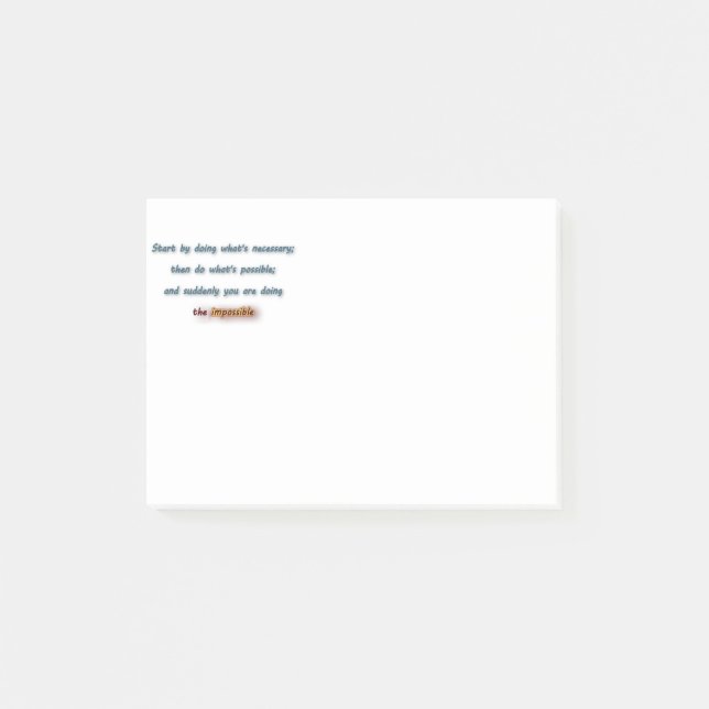 Inspiring Quote - Start by doing what's  … Post-it Notes (Front)