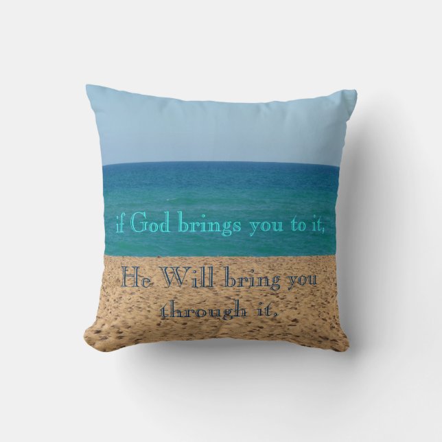 Inspiring Quote Throw Pillow (Front)