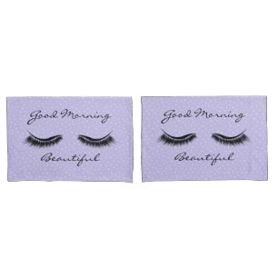 Inspiring Quote With Black Eyelashes Pillowcase