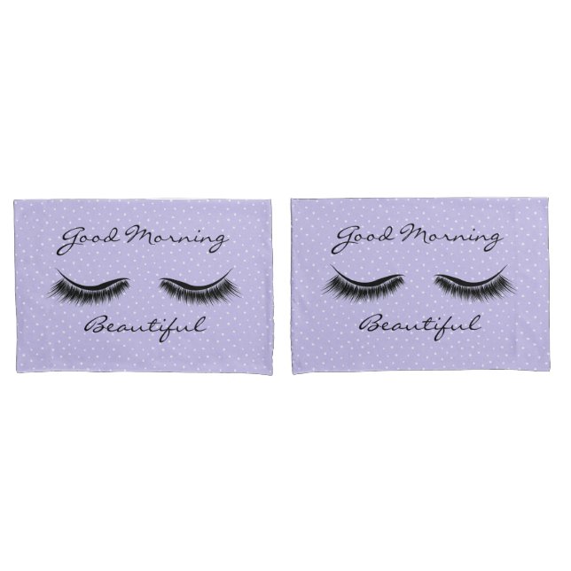 Inspiring Quote With Black Eyelashes Pillowcase (Front-Set)
