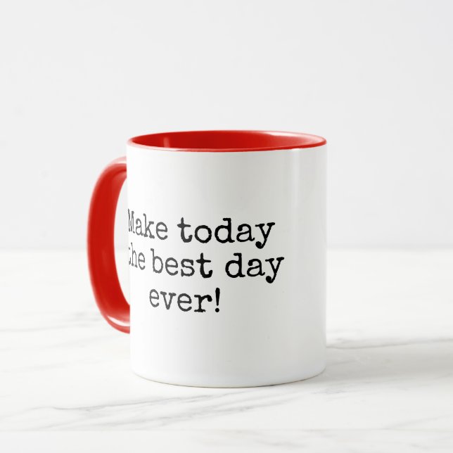 Inspiring Quote With Stick Figure Girl Mug (Front Left)