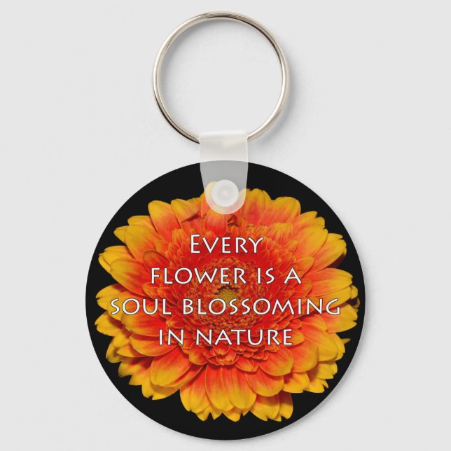 Inspiring Quotes with Flowers Key Ring (Front)